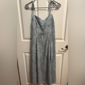 Blue Floral Midi Dress